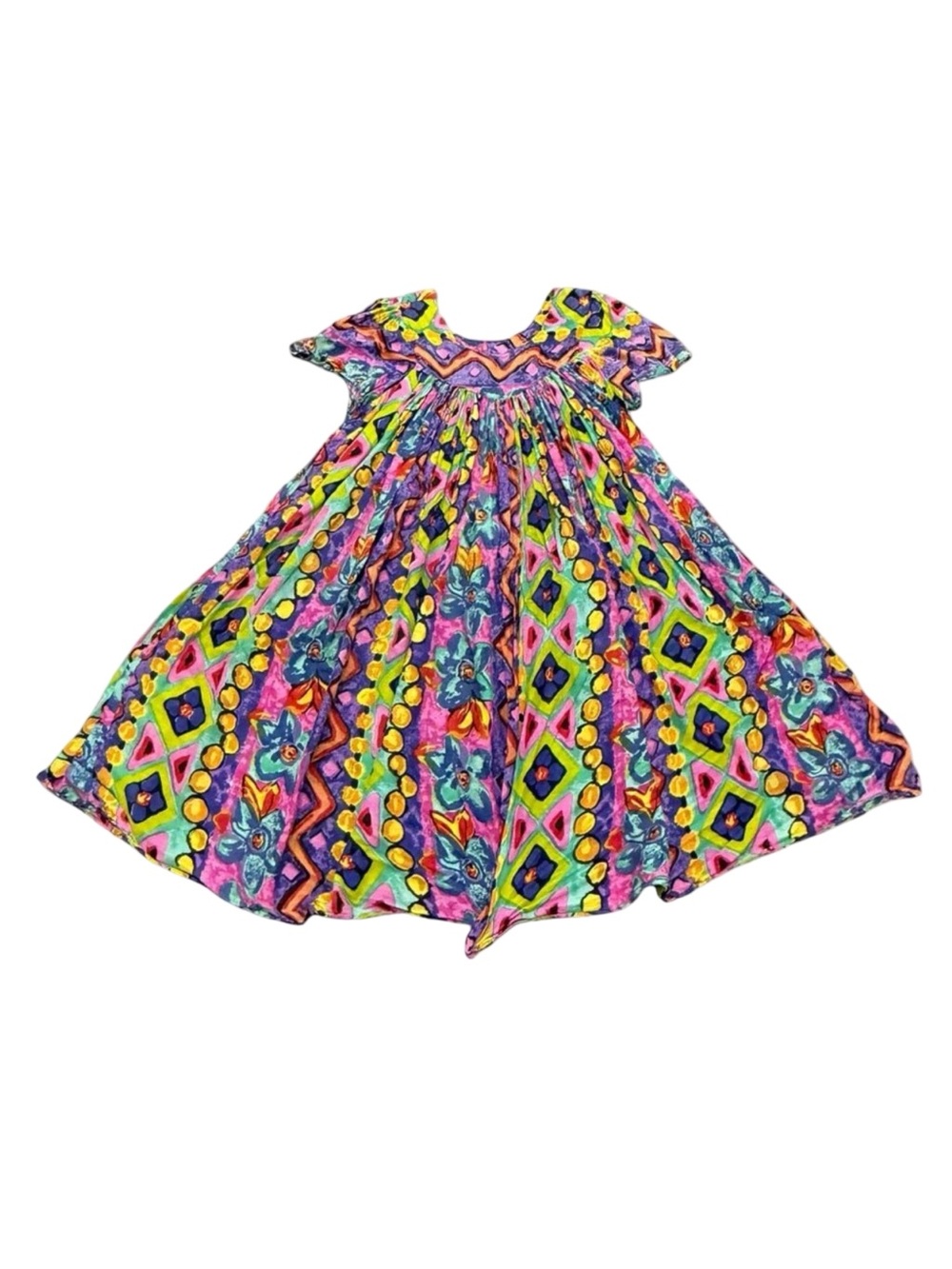 Vintage y2k Sita Multicolor Cotton Babydoll Dress